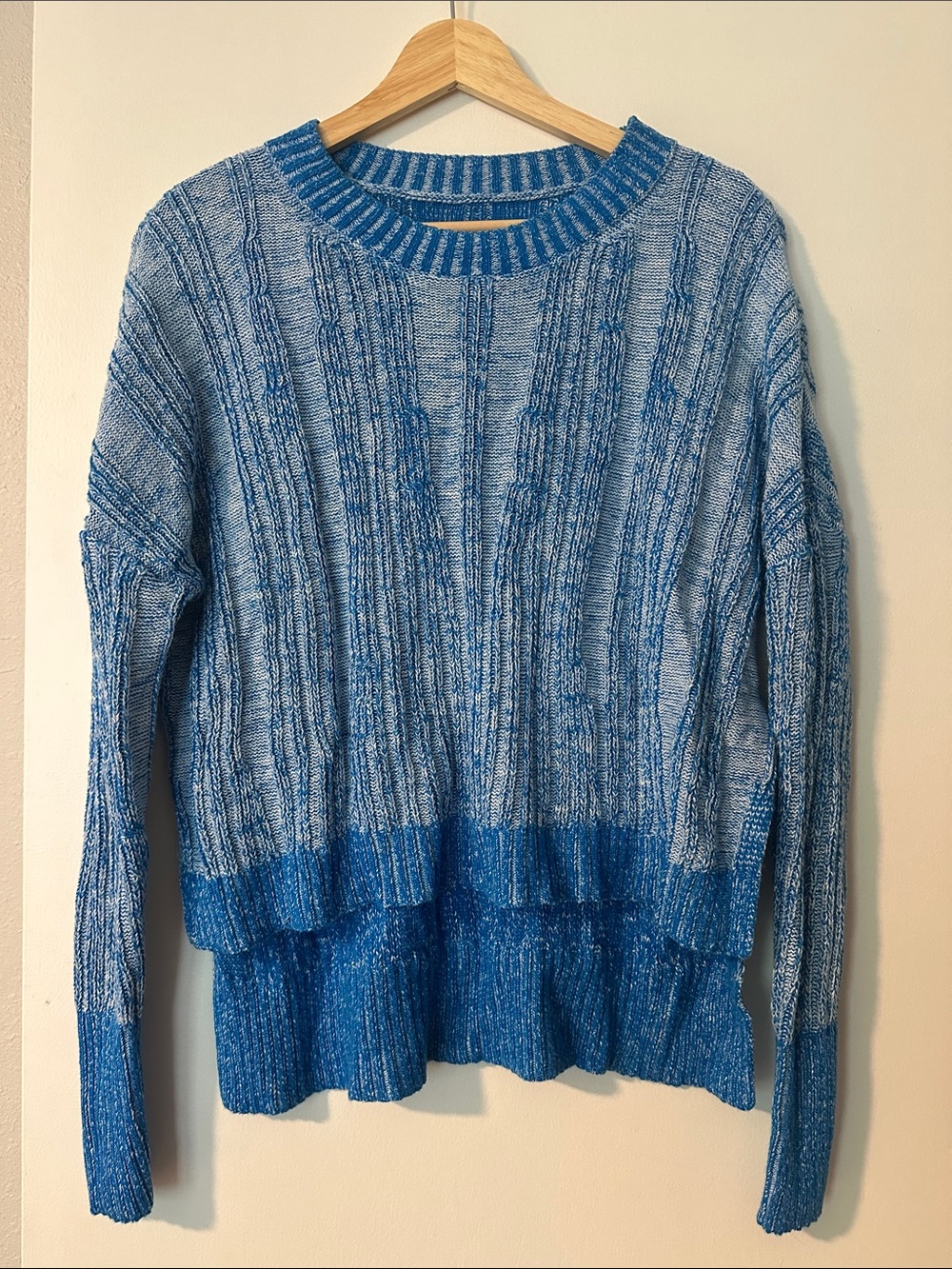 Anthropologie Pilcro XS Blue Marled Crewneck Sweater